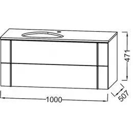 Модуль под раковину Nouvelle Vague 100х51,2х46,8 см, пепельный матовый, 2 ящика с доводчиками EB3040-M77 Jacob Delafon
