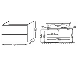 Модуль под раковину Odeon Up 77х48,5х53 см, черное дерево EB895-E15 Jacob Delafon