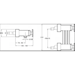 Настенный смеситель без излива Nouvelle Vague матовый черный, чёрный цвет, без лейки E78344-BLV Jacob Delafon