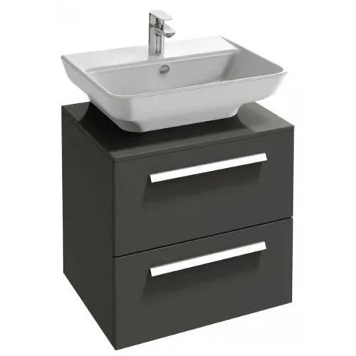 Модуль с раковиной Struktura 60 см, серый антрацит, 2 выдвижных ящика, 1 отверстие под смеситель, подвесной монтаж EGD111-Z-00+EB1385-N14 Jacob Delafon