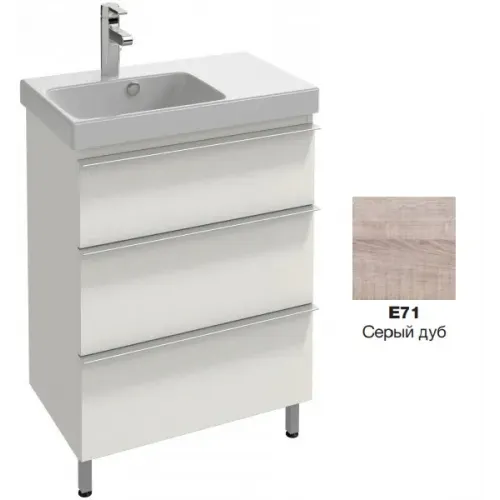 Модуль под раковину Odeon Up 62х38,4х73,8 см, серый дуб, правосторонняя EB991D-E71 Jacob Delafon