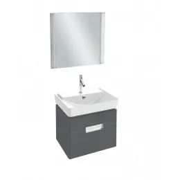 Комплект мебели для ванной Reve 60 см, подвесной, серый антрацит, 2 ящика, с подсветкой, подвесной монтаж E4802-00+EB1134-442+EB575-NF Jacob Delafon