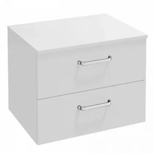 Тумба для ванной Vox 2 ящика, прямые ручки, белая, подвесной монтаж 60х46 см EB2062-R4-N18 Jacob Delafon
