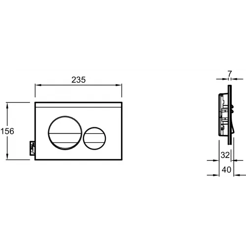 Клавиша смыва матовый белый/ хром, пластик, механическая, белая E20859-CP-MWH Jacob Delafon