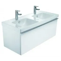 Комплект мебели для ванной Odeon Up 120 см, белый меламин, с подсветкой, подвесной монтаж E4730-00+EB1085-NF+EB887-N18 Jacob Delafon