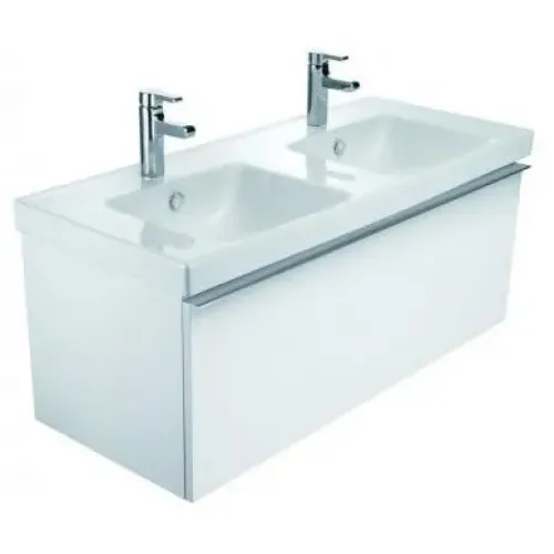 Комплект мебели для ванной Odeon Up 120 см, белый меламин, с подсветкой, подвесной монтаж E4730-00+EB1085-NF+EB887-N18 Jacob Delafon