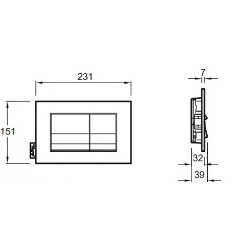 Клавиша смыва пластик, механическая, хром E20858-CP Jacob Delafon