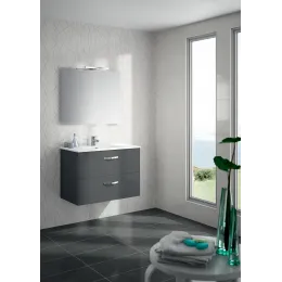 Комплект мебели для ванной Ola 60 см, с 2 ящиками, серый антрацит, подвесной монтаж EXS112-00+EB390-N14+EB1080-RU Jacob Delafon