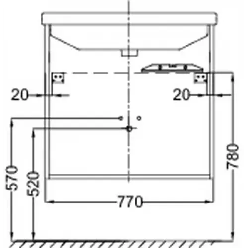 Модуль под раковину Struktura 77х47х56 см, белый блестящий, две дверцы EB1281-N18 Jacob Delafon