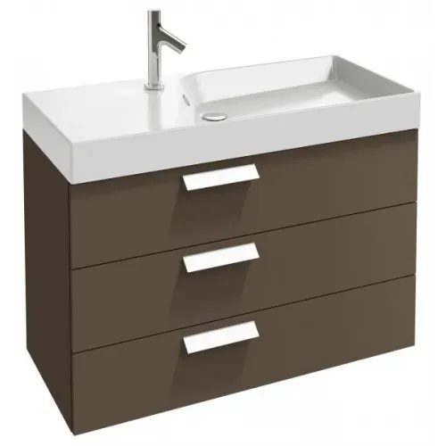 Модуль с раковиной Rythmik 100 см, светло-коричневый лак, 3 ящика, с 1 отверстием под смеситель, подвесной монтаж EXN112-Z-00+EB1310-G80 Jacob Delafon