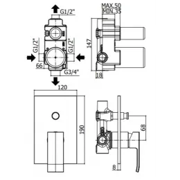 Смеситель для душа Paffoni Elle EL015NO/M
