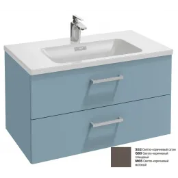 Модуль с раковиной Vox 80 см, светло-коричневый блестящий, прямоугольные ручки, подвесной монтаж EXAE112-Z-00+EB2078-R2-G80 Jacob Delafon