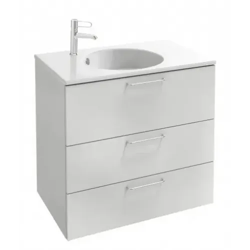 Модуль под раковину Odeon Rive Gauche 80х50,8х73,9 см, 3 ящика, белый глянцевый, ручки хром EB2532-R5-G1C Jacob Delafon