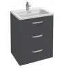 Модуль под раковину Vox 60х46х73,4 см, серый антрацит блестящий, с изогнутой ручкой, 3 выдвижных ящика EB3000-R1-442 Jacob Delafon