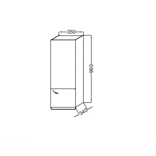 Шкаф Odeon Up 35х34х96 см, серый дуб, 1 ящик, 2 полки, 1 зеркальная дверца, шарниры справа EB893D-E71 Jacob Delafon