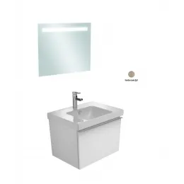 Комплект мебели для ванной Odeon Up 70 см, квебекский дуб, зеркало с подсветкой и функцией "анти-пар", подвесной монтаж, с подсветкой E4732-00+EB1412-NF+EB860-E10 Jacob Delafon