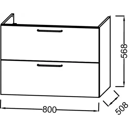 Модуль под раковину Odeon Rive Gauche 80х50,8х56,8 см, 2 ящика, морской синий матовый, ручки хром EB2522-R5-M88 Jacob Delafon