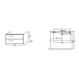 Модуль под раковину Formilia Rythmik 79,5х45х42,4 см, белый глянцевый EB1303-G1C Jacob Delafon
