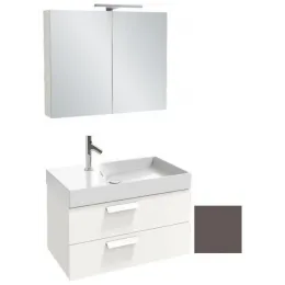 Комплект мебели для ванной Rythmik 80 см, светло-коричневый блестящий, 2 выдвижных ящика, с подсветкой, с подсветкой, подвесной монтаж EB796RU-G80+EXO112-Z-00+EB1303-G80 Jacob Delafon