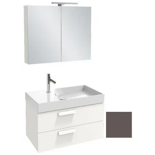 Комплект мебели для ванной Rythmik 80 см, светло-коричневый блестящий, 2 выдвижных ящика, с подсветкой, с подсветкой, подвесной монтаж EB796RU-G80+EXO112-Z-00+EB1303-G80 Jacob Delafon