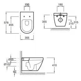 Комплект с инсталляцией Rodin с микролифтом 8321K-00+EDC102-00+E29025-NF+E29027-CP Jacob Delafon
