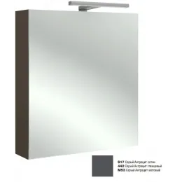 Зеркало Odeon Up 60х65 см, шарниры справа, серый антрацит глянцевый, с подсветкой EB795DRU-442 Jacob Delafon