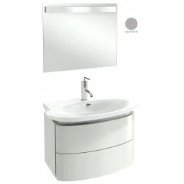 Комплект мебели для ванной Presqu'ile 80 см, серый титан лак, 2 ящика, 1 отверстие для смесителя, с подсветкой, подвесной монтаж E4437-00+EB1103-N21+EB1108-NF Jacob Delafon