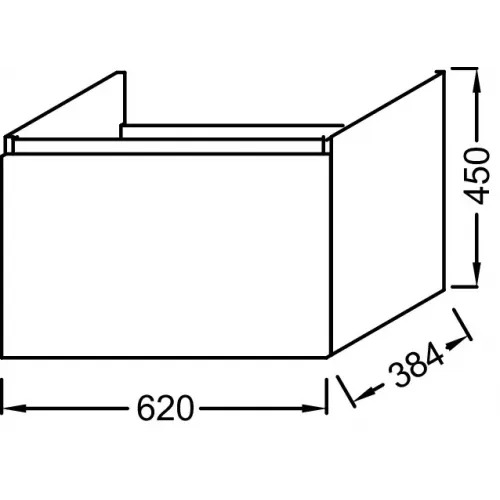 Модуль под раковину Odeon Up 62х38,4х45 см, 1 ящик, черный матовый EB886-M61 Jacob Delafon