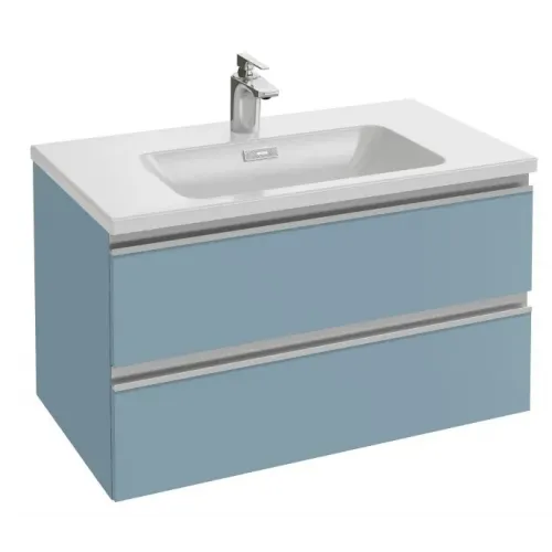 Модуль с раковиной Vox 80 см, нежный аквамарин, 2 выдвижных ящика, гладкая нижняя поверхность, подвесной монтаж EXAE112-Z-00+EB2028-RA-M43 Jacob Delafon