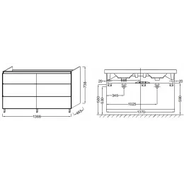 Модуль под раковину Odeon Up 137х48,5х73,8 см, черный матовый EB996-M61 Jacob Delafon