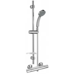 Настенный смеситель без излива July со штангой 60 см, термостат, с лейкой E5493-CP Jacob Delafon