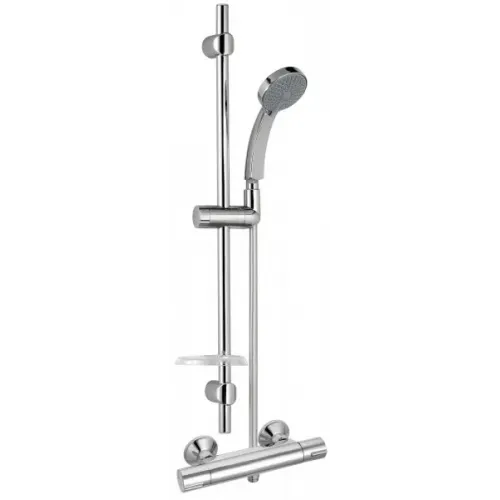 Настенный смеситель без излива July со штангой 60 см, термостат, с лейкой E5493-CP Jacob Delafon