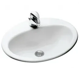 Накладная раковина Ovaledessus 50х41,5х16,5 см, с отверстием перелива, санфарфор, с отв. под смеситель E1358-00 Jacob Delafon