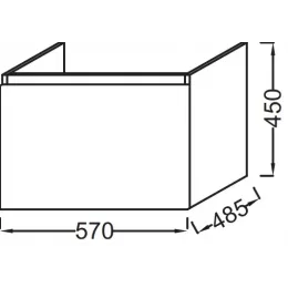Модуль с раковиной Odeon Up 60 см, белый меламин, 1 ящик, с 1 отверст. под смеситель, подвесной монтаж E4778-00+EB877-N18 Jacob Delafon
