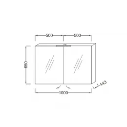 Зеркало 100х65 см, шкаф, белый лак, с подсветкой EB797RU-G1C Jacob Delafon