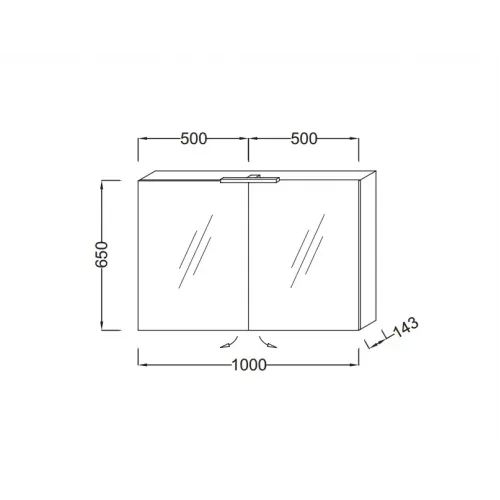 Зеркало 100х65 см, шкаф, белый лак, с подсветкой EB797RU-G1C Jacob Delafon