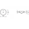 Накладная раковина Ronde 47х47х12 см, c заглушкой для переливного отверстия, санфарфор E1183-00 Jacob Delafon