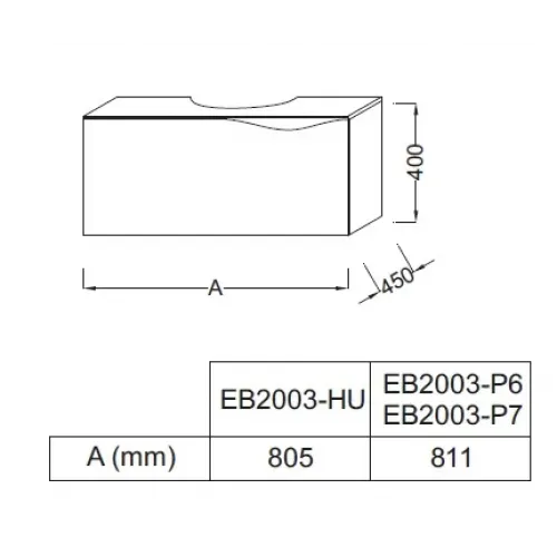 Модуль под раковину Stillness 81,1х45х40 см, белая EB2003-HU Jacob Delafon