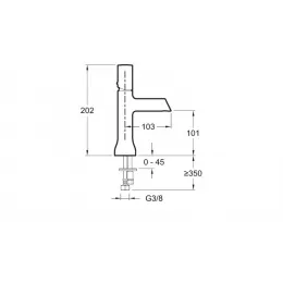 Смеситель для умывальника Toobi полированный никель, низкий, неповоротный излив, никель, без донного клапана E7329-BN Jacob Delafon
