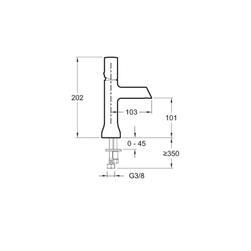 Смеситель для умывальника Toobi полированный никель, низкий, неповоротный излив, никель, без донного клапана E7329-BN Jacob Delafon