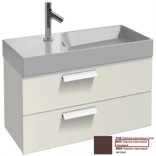 Модуль под раковину Rythmik 79,5х36х42,4 см, ледяной коричневый блестящий, 2 выдвижных ящика с доводчиками EB1302-N23 Jacob Delafon