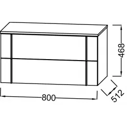Тумба для ванной Nouvelle Vague 2 ящика, черный матовый, подвесной монтаж 80х51,2 см EB3054-M61 Jacob Delafon