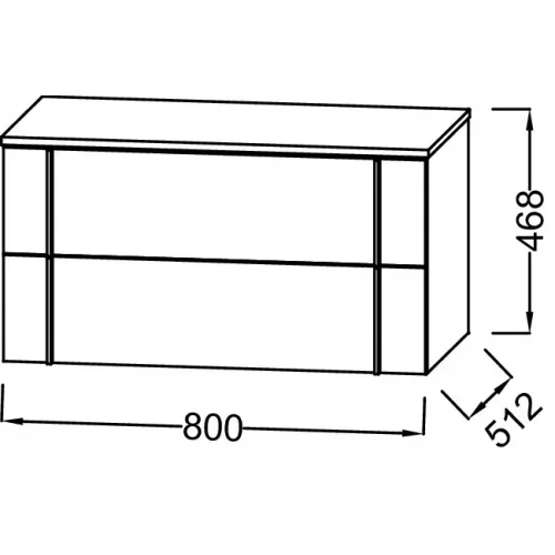 Тумба для ванной Nouvelle Vague 2 ящика, черный матовый, подвесной монтаж 80х51,2 см EB3054-M61 Jacob Delafon