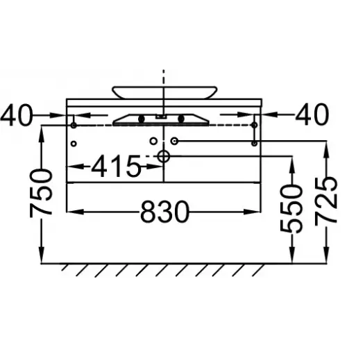 Модуль под раковину Presqu'ile 83х45х21,8 см, 1 ящик, ледяной коричневый лак EB1106-N23 Jacob Delafon
