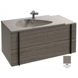 Модуль под раковину Nouvelle Vague 100х50,7х45,5 см, 2 ящика, 1 столешница, коричневая кожа EB3031-NR2 Jacob Delafon