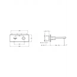 Встраиваемый в стену смеситель для раковины Composed E73061-CP Jacob Delafon