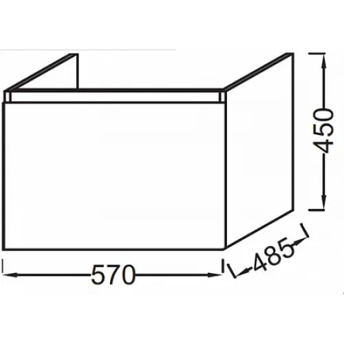 Модуль с раковиной Odeon Up 60 см, черное дерево меламин, 1 ящик, с 1 отверстием под смеситель, подвесной монтаж E4778-00+EB877-E15 Jacob Delafon