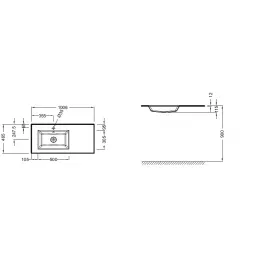 Мебельная раковина Vox 100х46 см, левосторонняя, белая глянцевая EB2103-DD1 Jacob Delafon