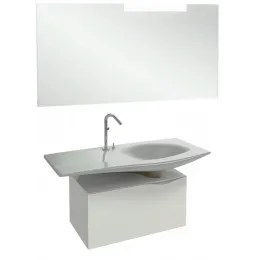 Комплект мебели для ванной Stillness 120 см, белый блестящий, с подсветкой, подвесной монтаж E1292-09-00+EB2007-NF+EB2002-G1C Jacob Delafon