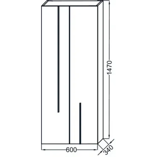 Шкаф-колонна Nouvelle Vague 60х34х147 см, белый блестящий, с 2 дверцами, с 2 съемными и 1 фиксированной полками, реверсивная установка двери, подвесной монтаж EB3048-G1C Jacob Delafon